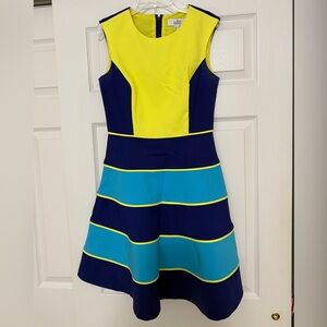 Badgley Mischka Adorable Yellow and Blue Dress